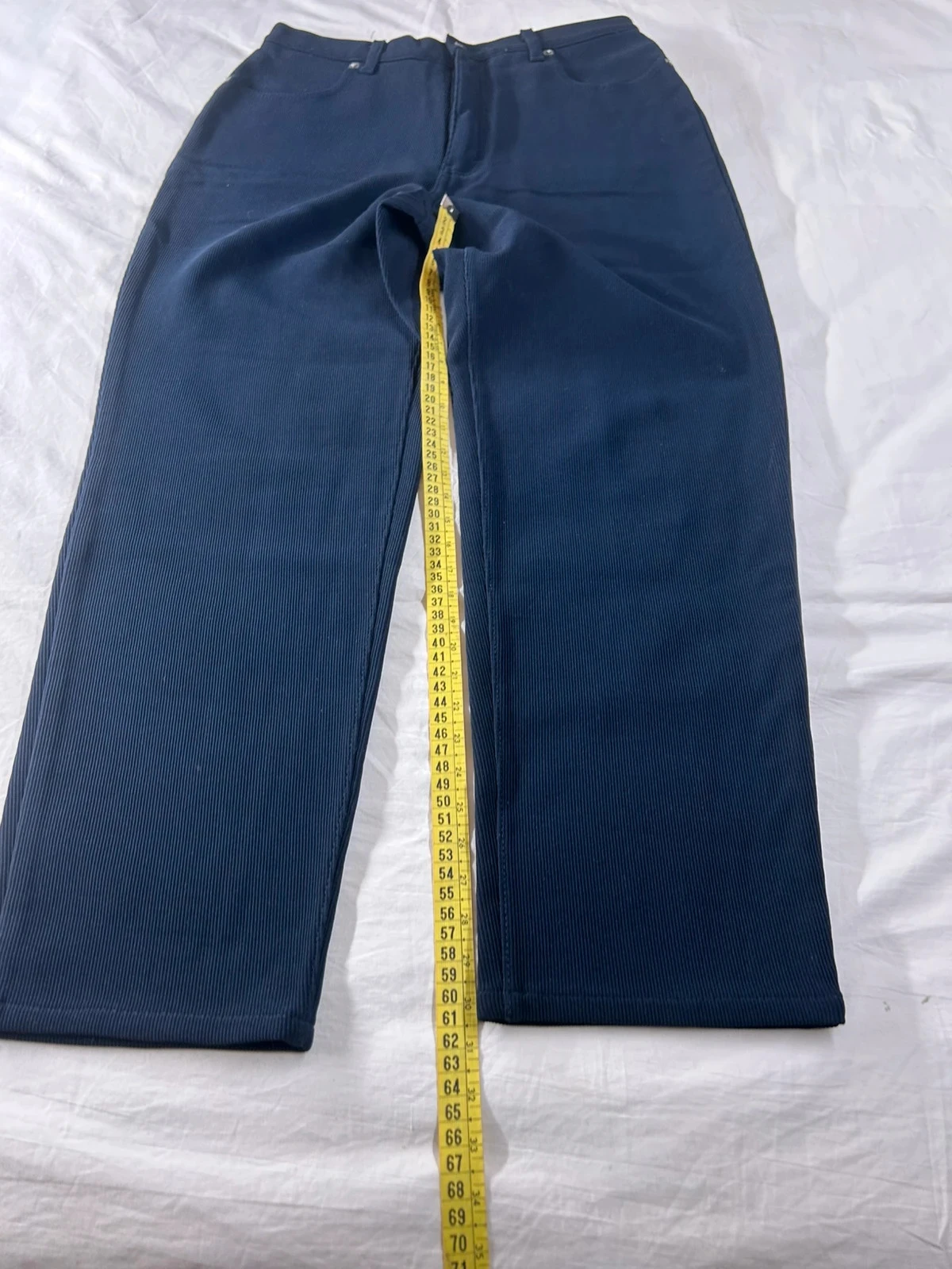 Pantalón ajustado azul marino ober style efecto acanalado talla 36 – photo 5